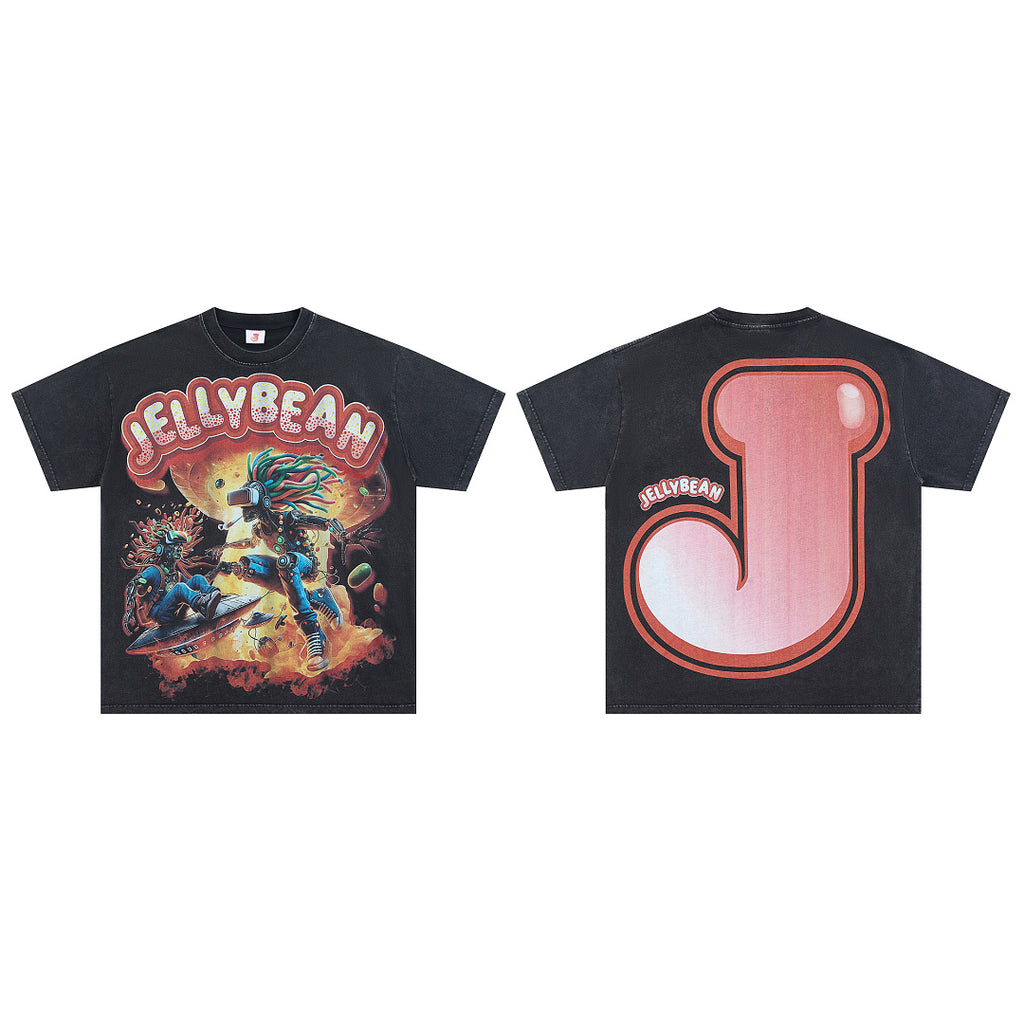Jellybean Retro Hero Graphic Oversized T‑Shirt