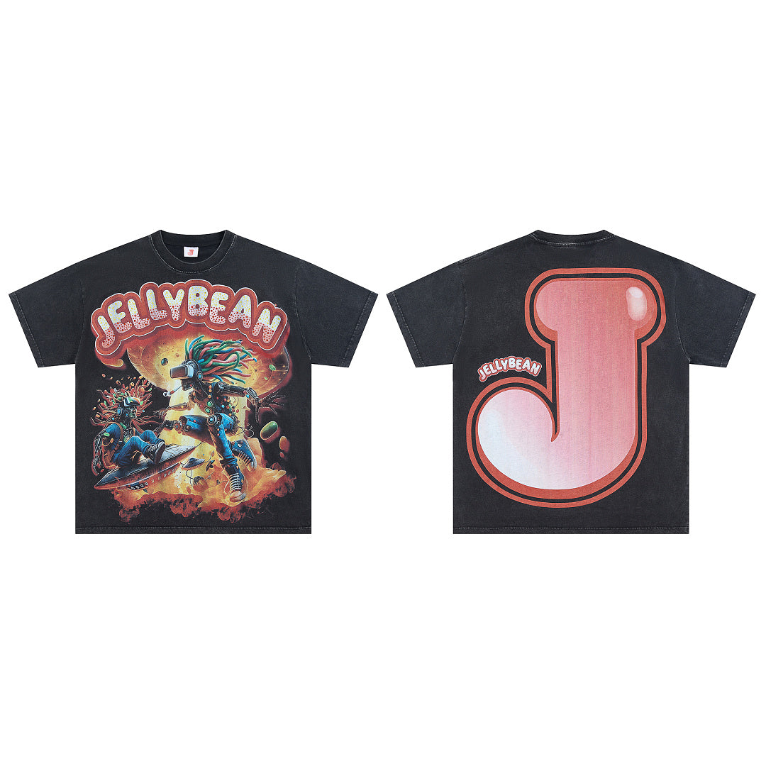 Jellybean Retro Hero Graphic Oversized T‑Shirt