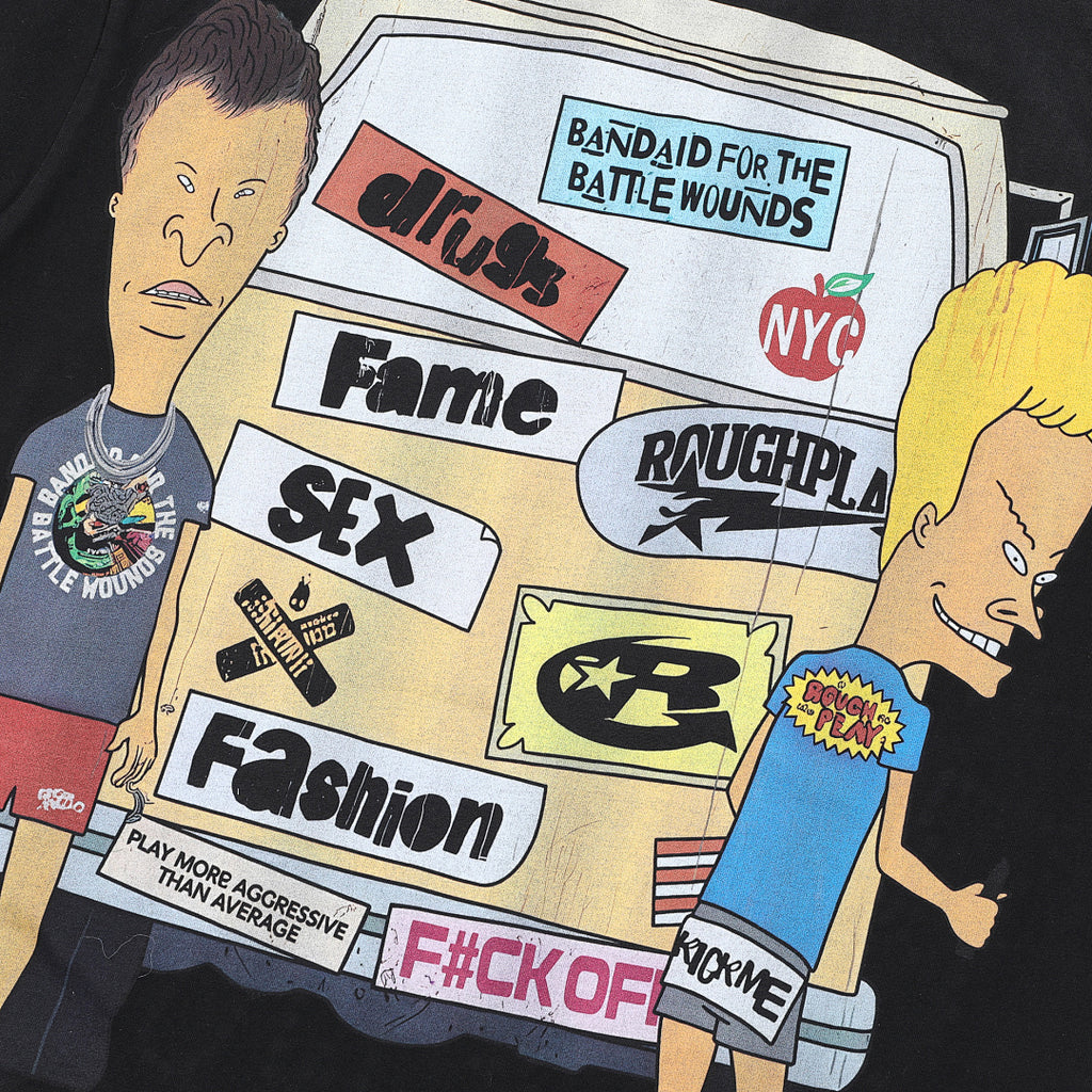 Roughplay Retro Cartoon Collage Graphic Short Sleeve Tee Men Oversized Streetwear T‑Shirt