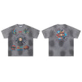 Washed Grey Psychedelic Abstract Art DUAA Graphic Oversized T‑Shirt