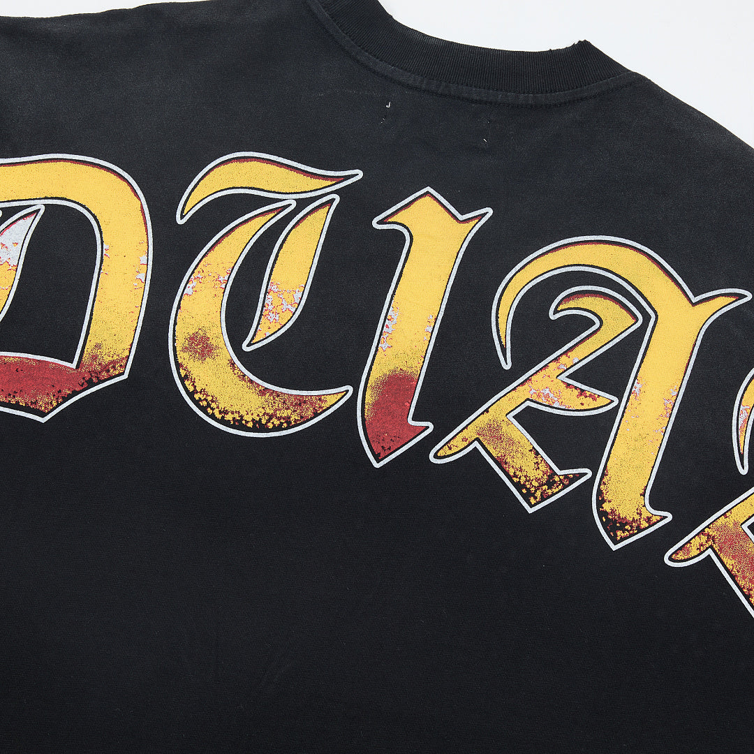 Vintage Soccer Fire Graphic Oversized T‑Shirt