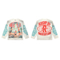 Roughplay Vintage Retro Poster Graphic Long Sleeve Tee Men Oversized Streetwear Top