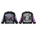 Roughplay Retro Warrior Art Graphic Long Sleeve Tee Men Oversized Streetwear Top