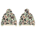 Classic Green Camo Full Zip‑Up Hoodie Oversized Streetwear Hooded Jacket