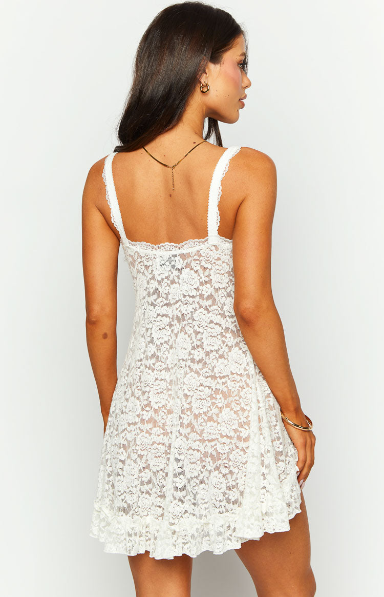 White Lace Mini Dress