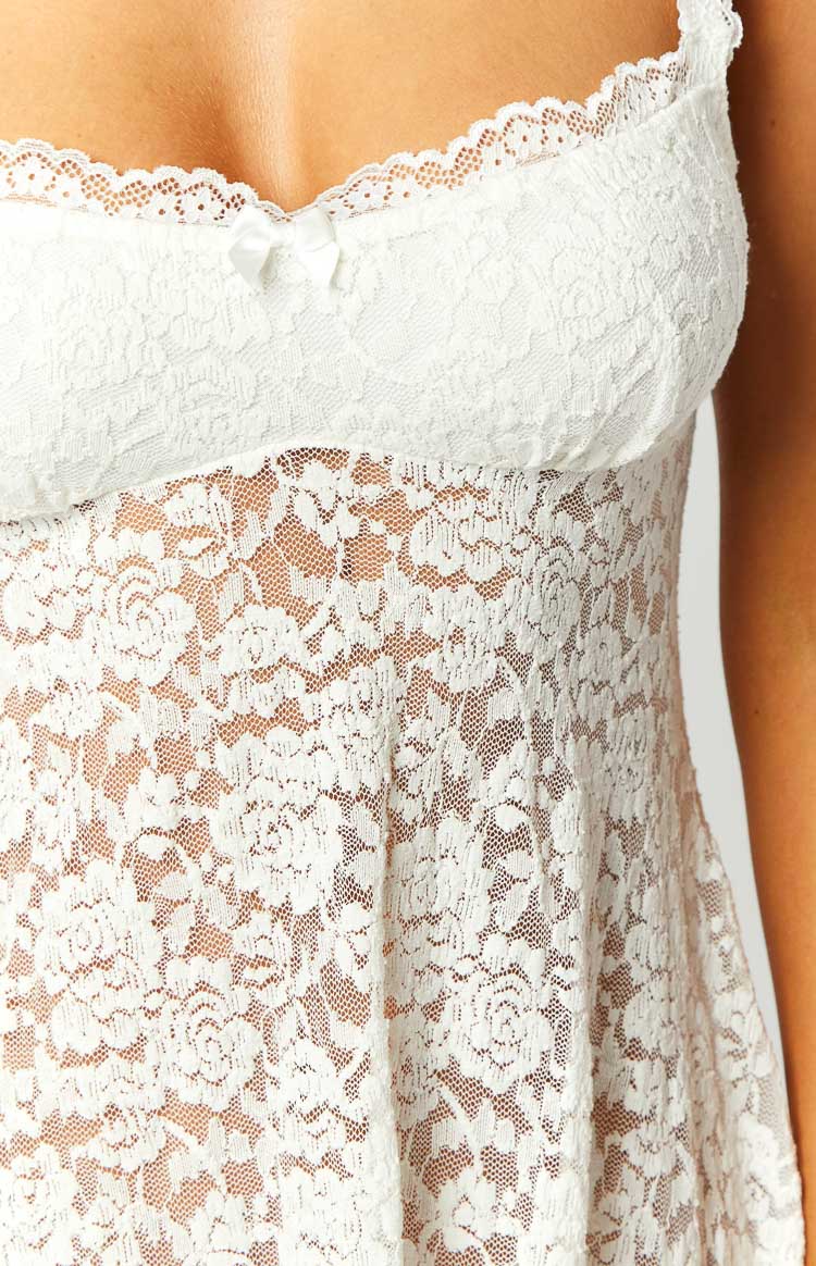 White Lace Mini Dress