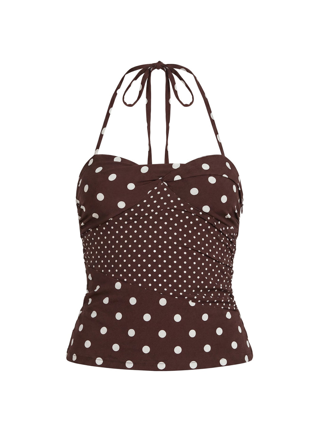 Halter Top Brown Polka