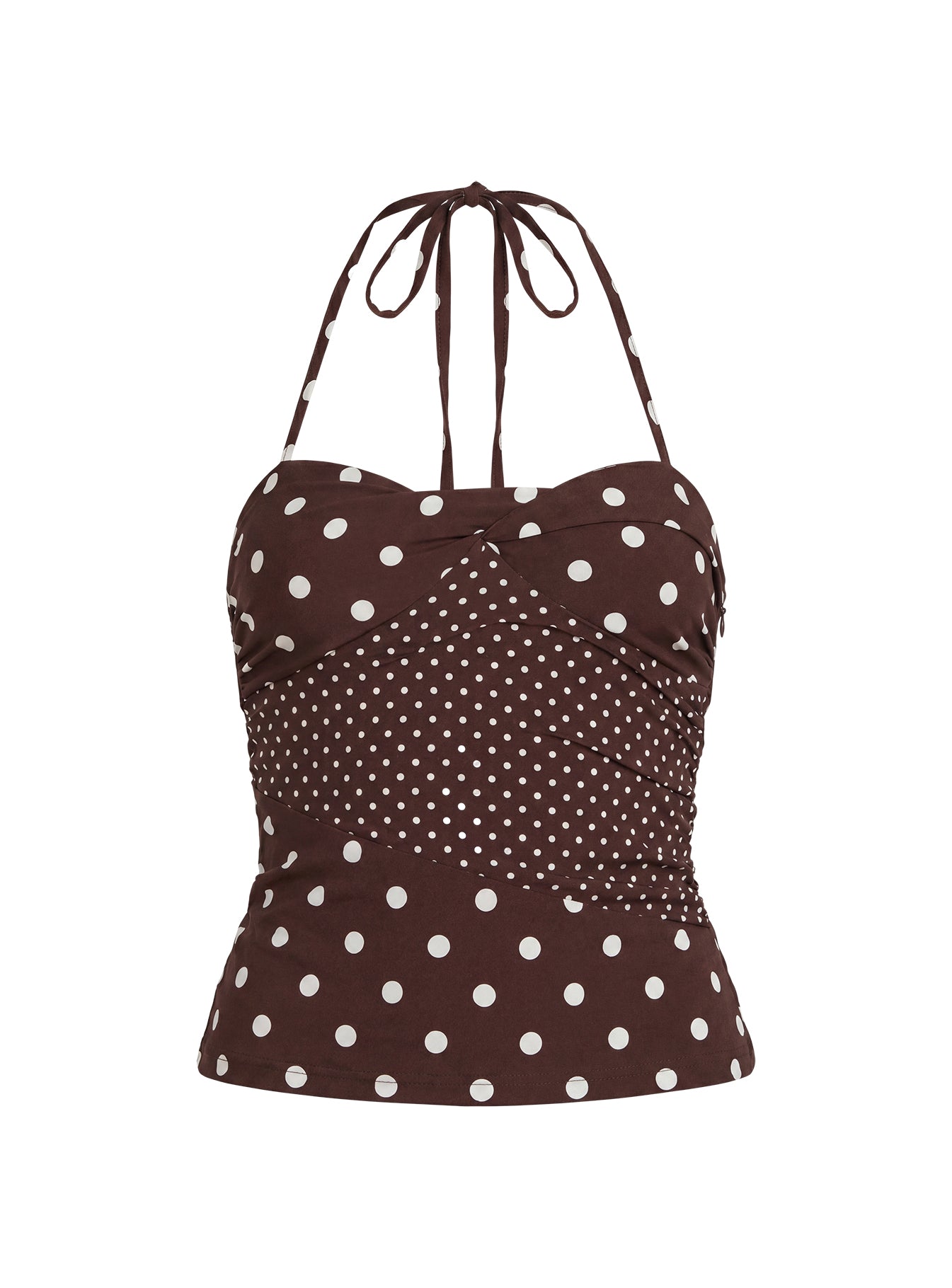 Halter Top Brown Polka