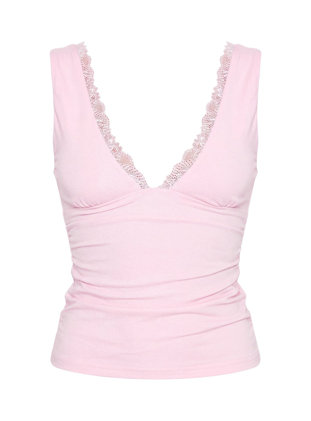 Lace Jersey Top Pink