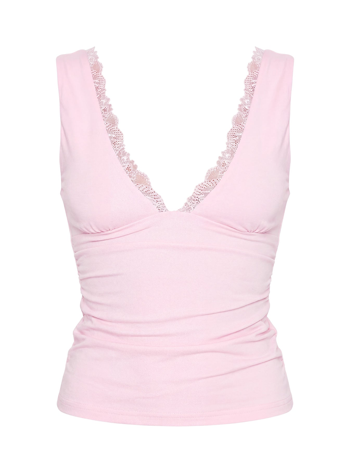 Lace Jersey Top Pink