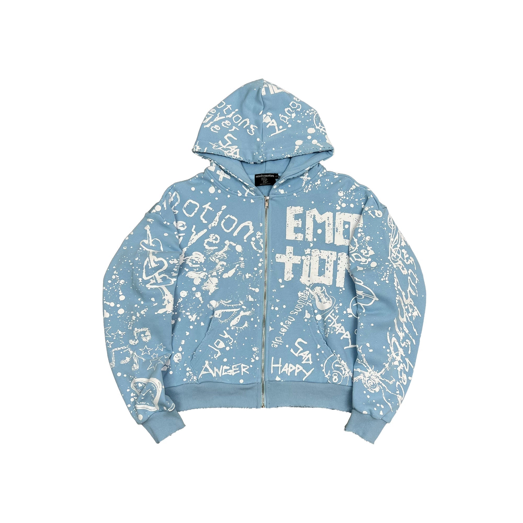 MIXED EMOTION Blue “Graffiti” Hoodie