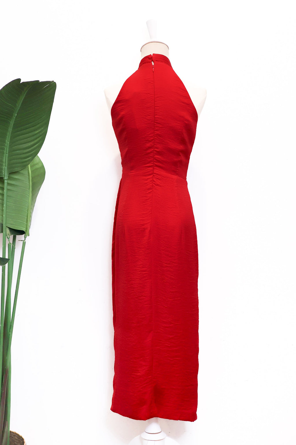 Clyo Halter Knot Dress - Red /Rose Pink