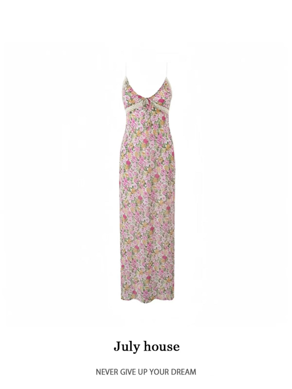 Princess Polly original European and American lace patchwork camisole dress sexy V-neck slim fit hip hugging long skirt
