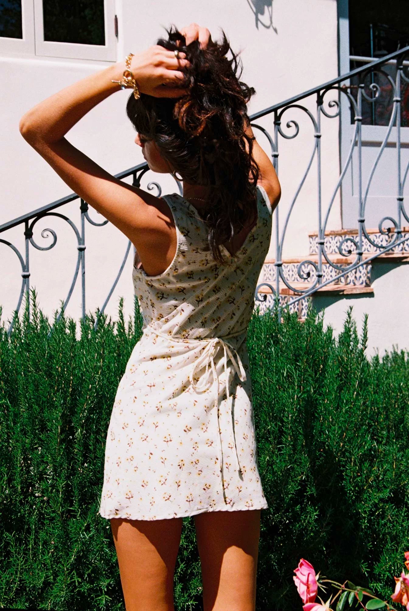 Princess Polly French style retro niche floral V-neck sleeveless sexy slim fit camisole dress