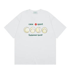Casablanca Sport Tennis Ball Row T-Shirt - White