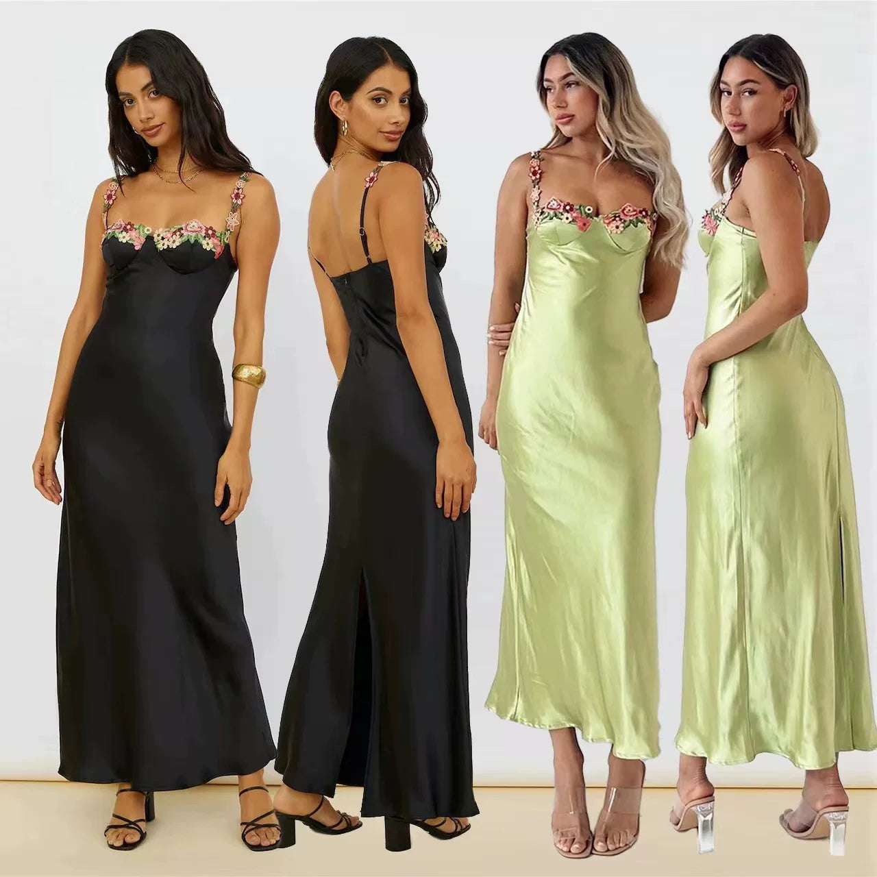 Princess Polly European and American hot girl sleeveless top camisole dress embroidered flower wrapped skirt