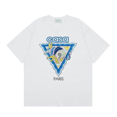 Casablanca Paris Wave & Crocodile Graphic T-Shirt - White