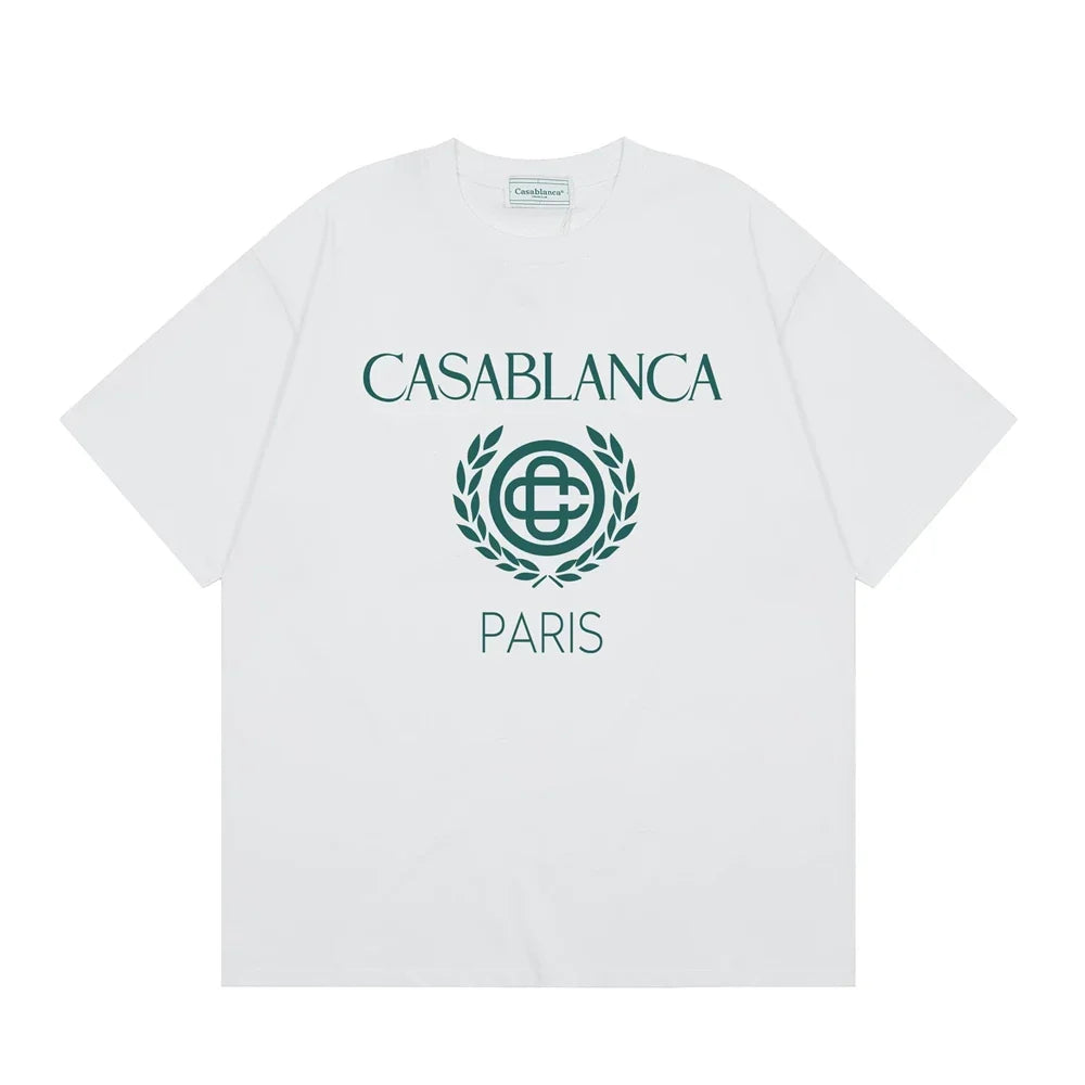 Casablanca Paris Laurel Wreath Logo T-Shirt - White
