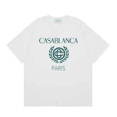 Casablanca Paris Laurel Wreath Logo T-Shirt - White