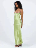 Princess Polly European and American hot girl sleeveless silk camisole dress embroidered flower wrapped skirt