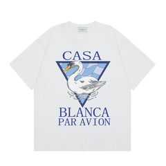 Casablanca Par Avion Swan Graphic T-Shirt - White