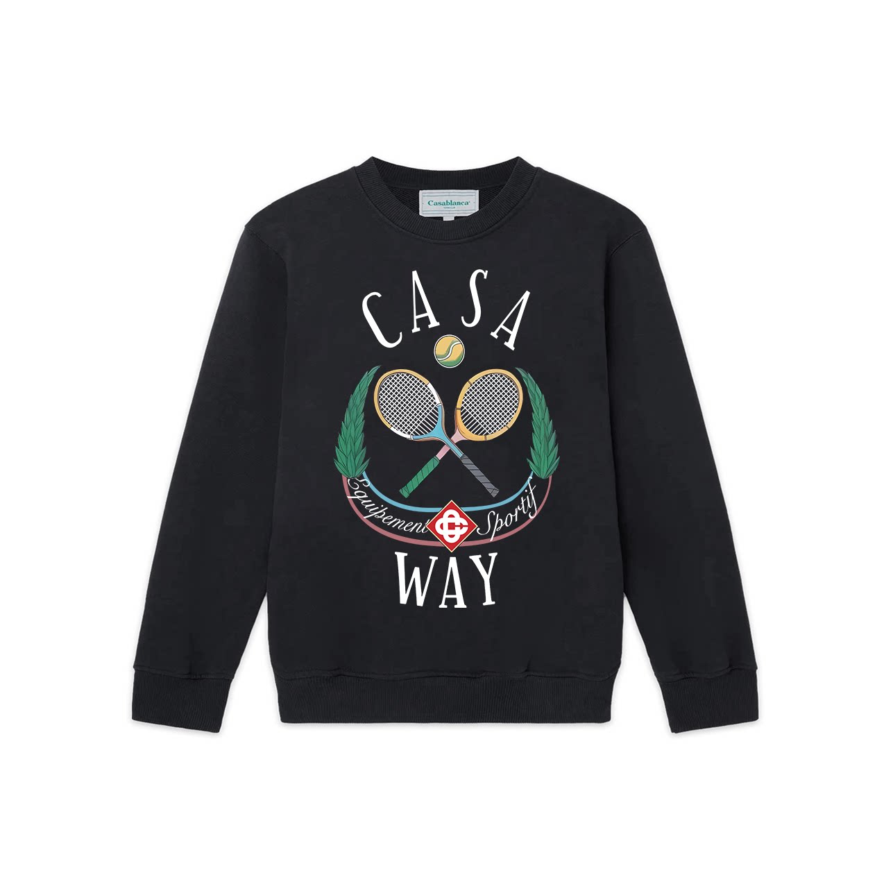 Casablanca Casa Way Tennis Racquet Graphic Sweatshirt - Black