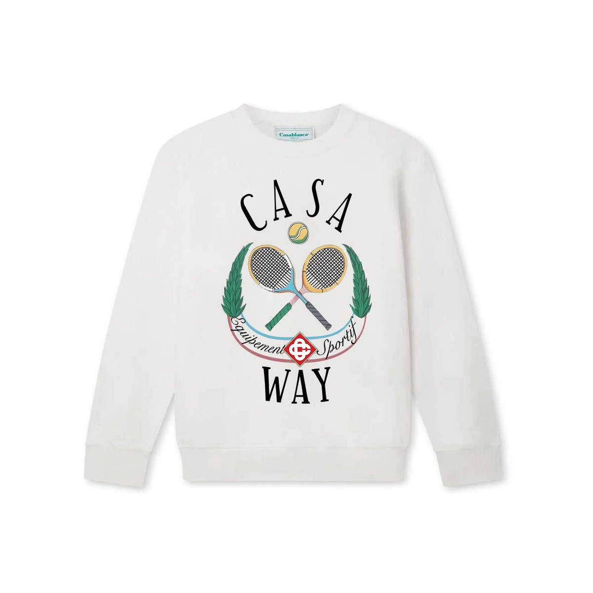Casablanca Casa Way Tennis Racquet Graphic Sweatshirt - White