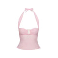Princess Polly Jasmine Sauce Retro American Strap Hanging Neck Sleeveless Pink Strap Top Slimming Top