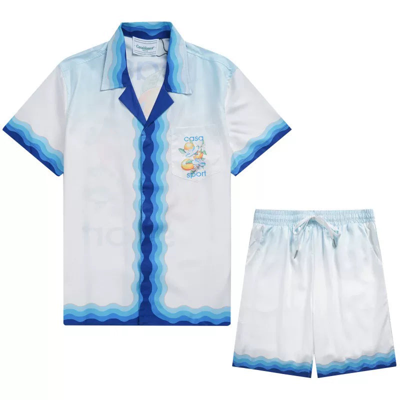 Casablanca Blue Wave Trim Set - White / Blue