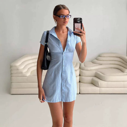 Princess Polly College Style Casual Simple Checkered Cotton Shirt Dress Short Skirt