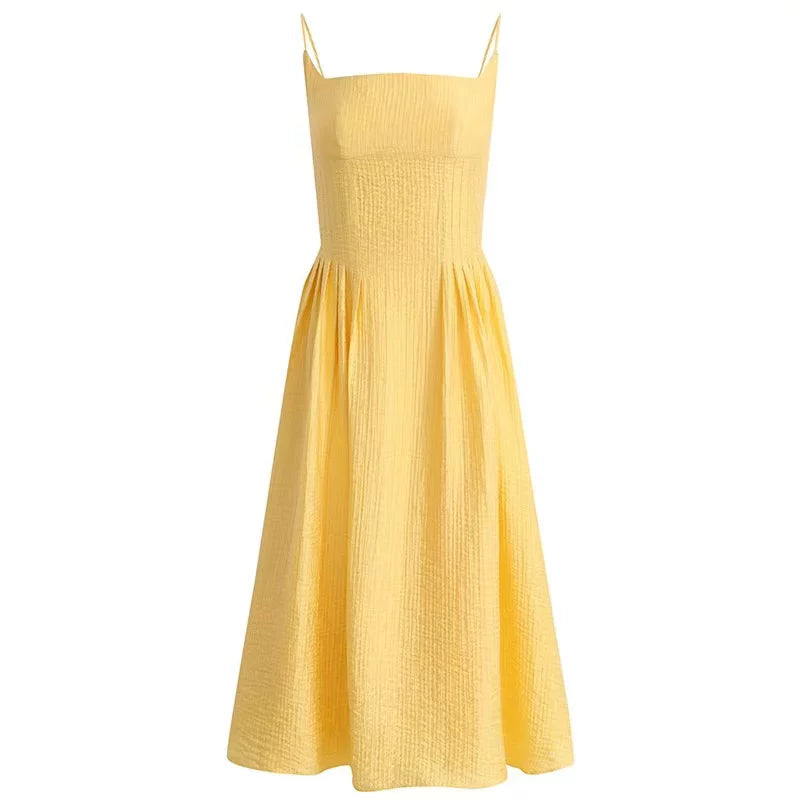 Princess Polly, Zhao Lusi, Song Yi, same French style pure desire gentle vacation style backless waist cinching tied skirt