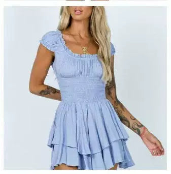Princess Polly white off shoulder tight dress, Zhao Lusi's same slimming ruffled solid color dress