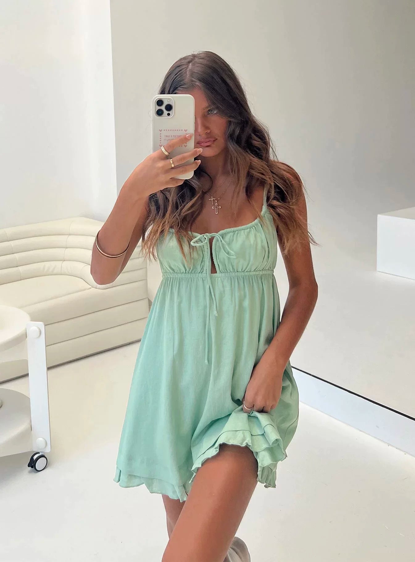 Princess Polly Yang Chaoyue's pure desire style camisole dress with straps and backless look, mini