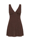 Princess Polly French sexy polka dot print dress sleeveless vest tied waist A-line skirt