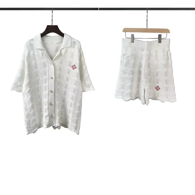 Casablanca Monogram Jacquard Knit Set - White / Off-White