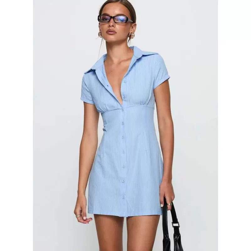 Princess Polly College Style Casual Simple Checkered Cotton Shirt Dress Short Skirt