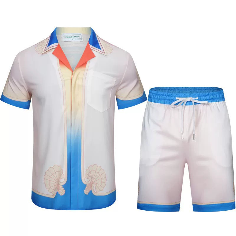 Casablanca Ombré Sunset Coastal   Set - Blue / Orange