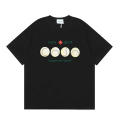 Casablanca Sport Tennis Ball Row T-Shirt - Black