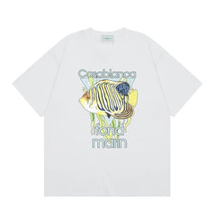 Casablanca "Fonds Marin" Fish Graphic T-Shirt - White