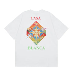 Casablanca Sunburst Diamond Logo T-Shirt - White