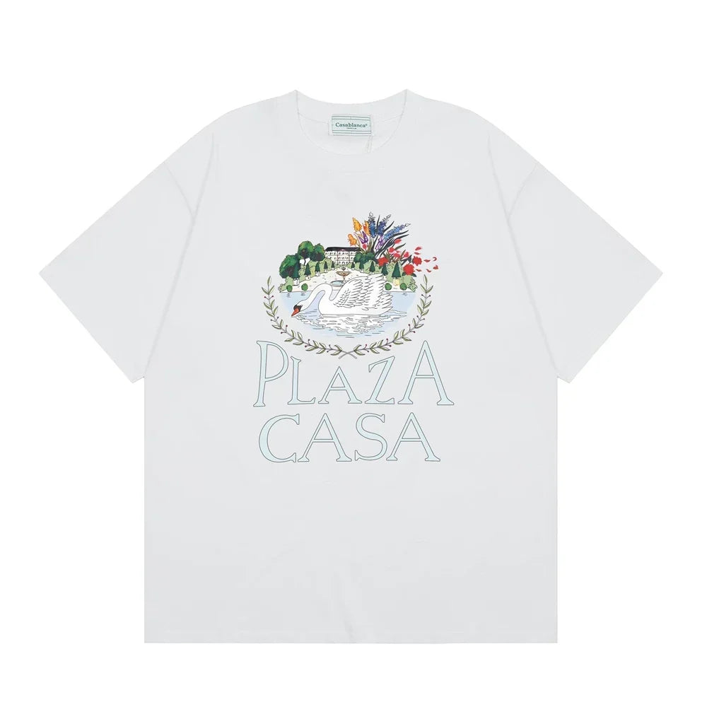 Casablanca Plaza Casa Floral Fountain T-Shirt - White