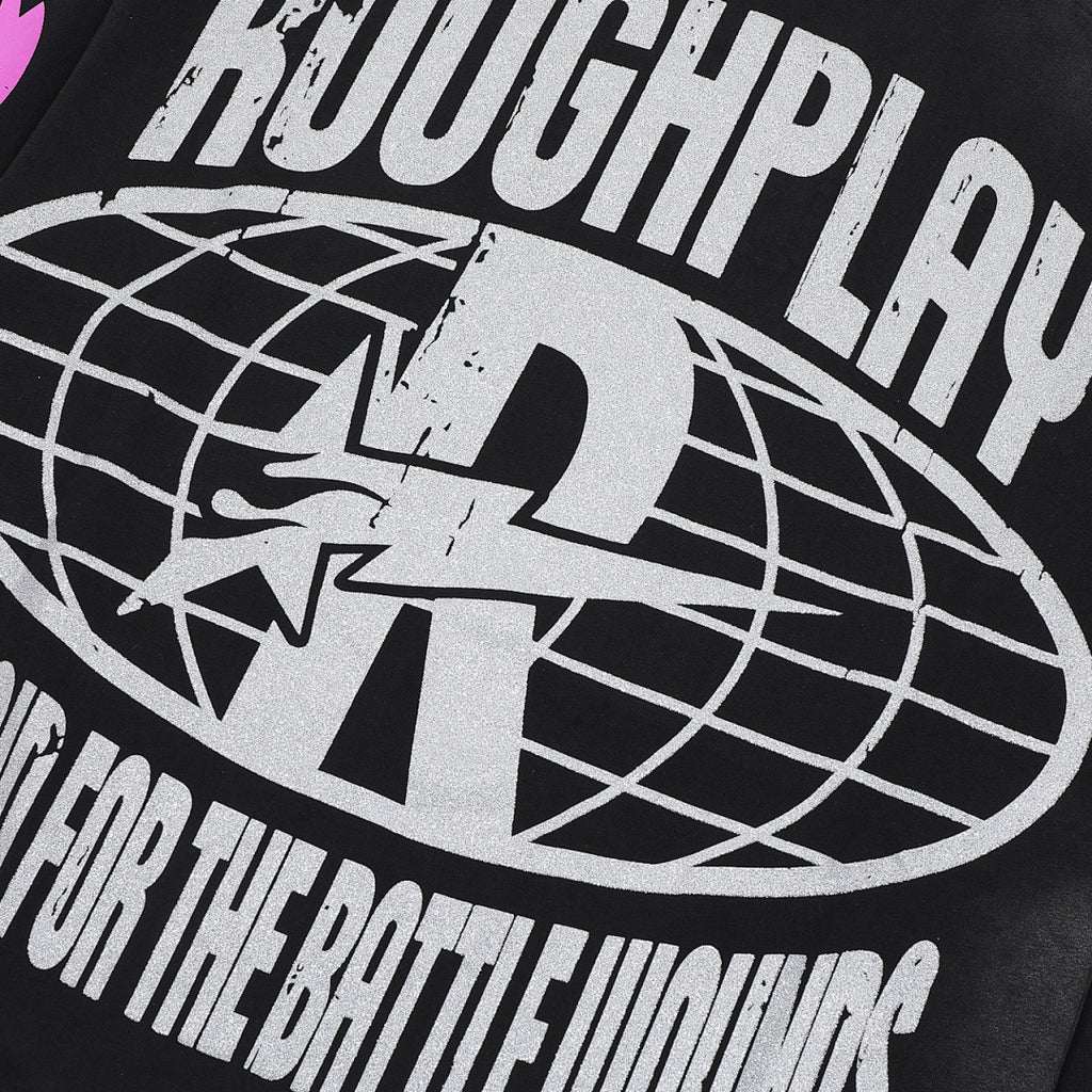 Roughplay Retro Warrior Art Graphic Long Sleeve Tee Men Oversized Streetwear Top