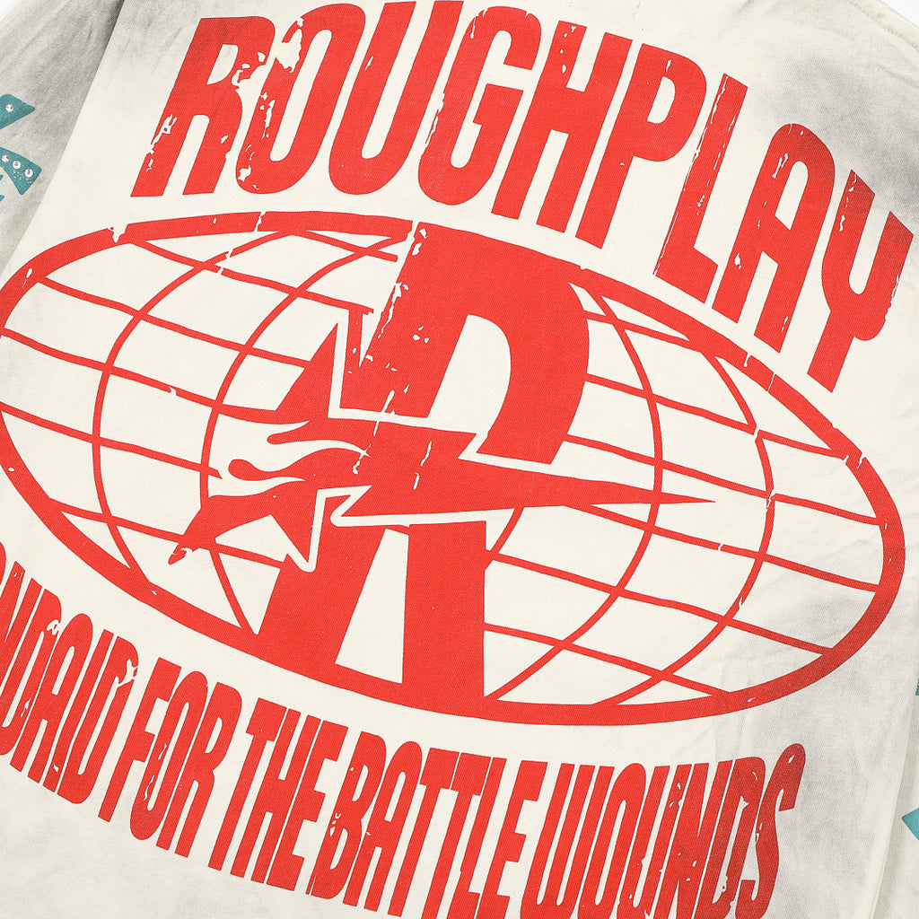 Roughplay Vintage Retro Poster Graphic Long Sleeve Tee Men Oversized Streetwear Top