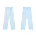 Light Blue Washed Side Stripe Gothic Letter DUAA Wide Leg Track Pants