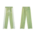 Green Washed Side Stripe Gothic Letter DUAA Wide Leg Track Pants
