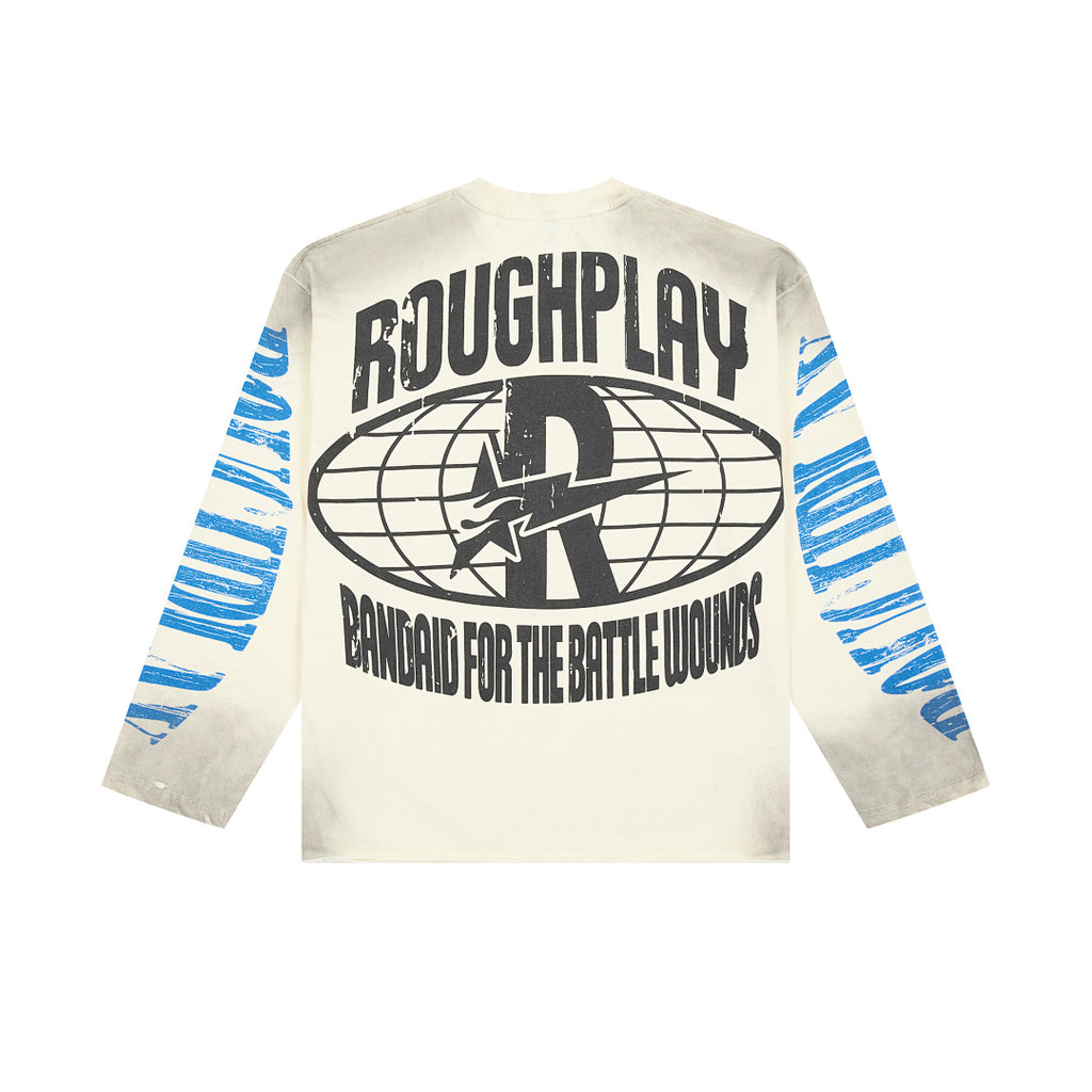 Vintage Sun Landscape Graphic Long Sleeve Tee Roughplay Oversized Streetwear T‑Shirt