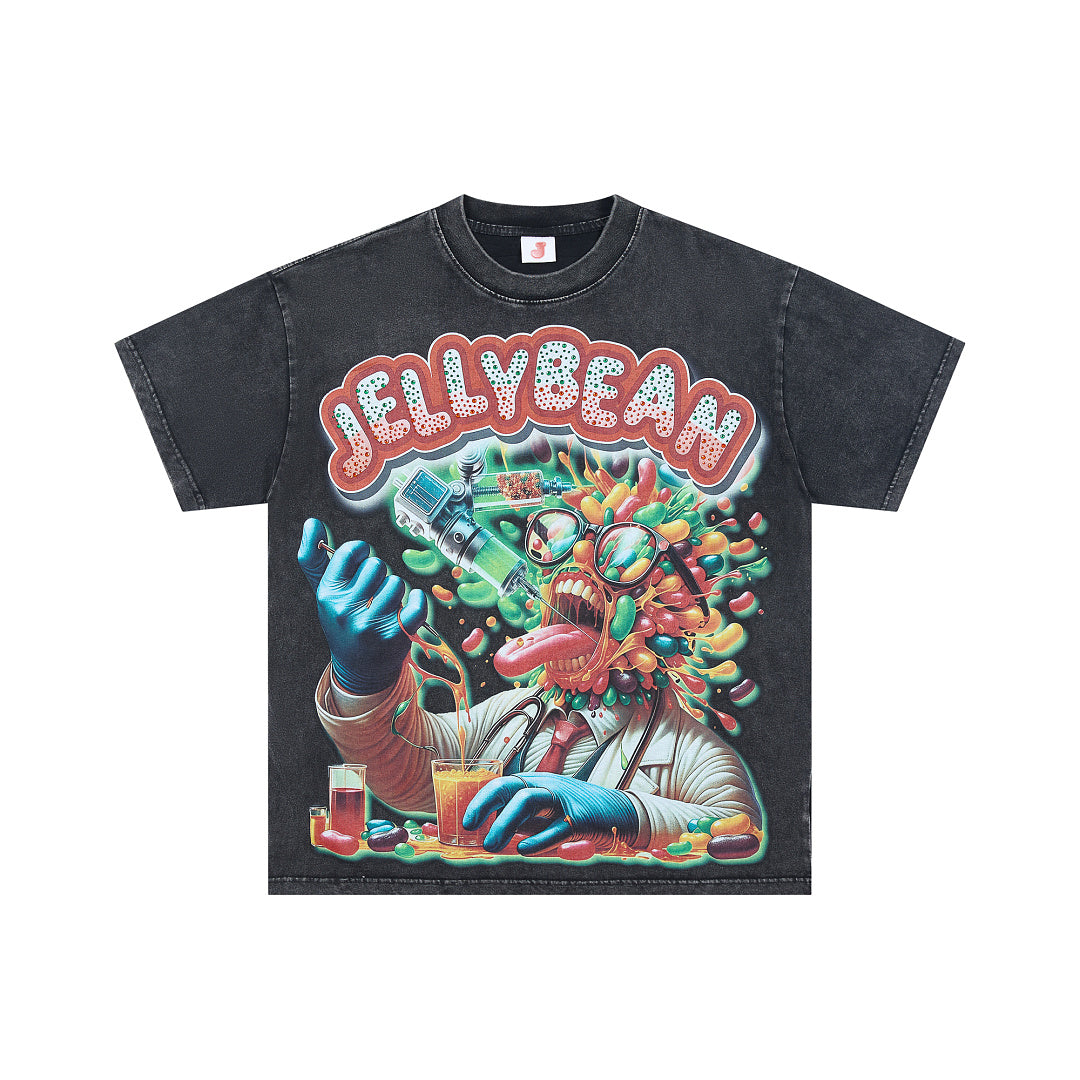 Jellybean Surreal Candy Monster Graphic Oversized T‑Shirt