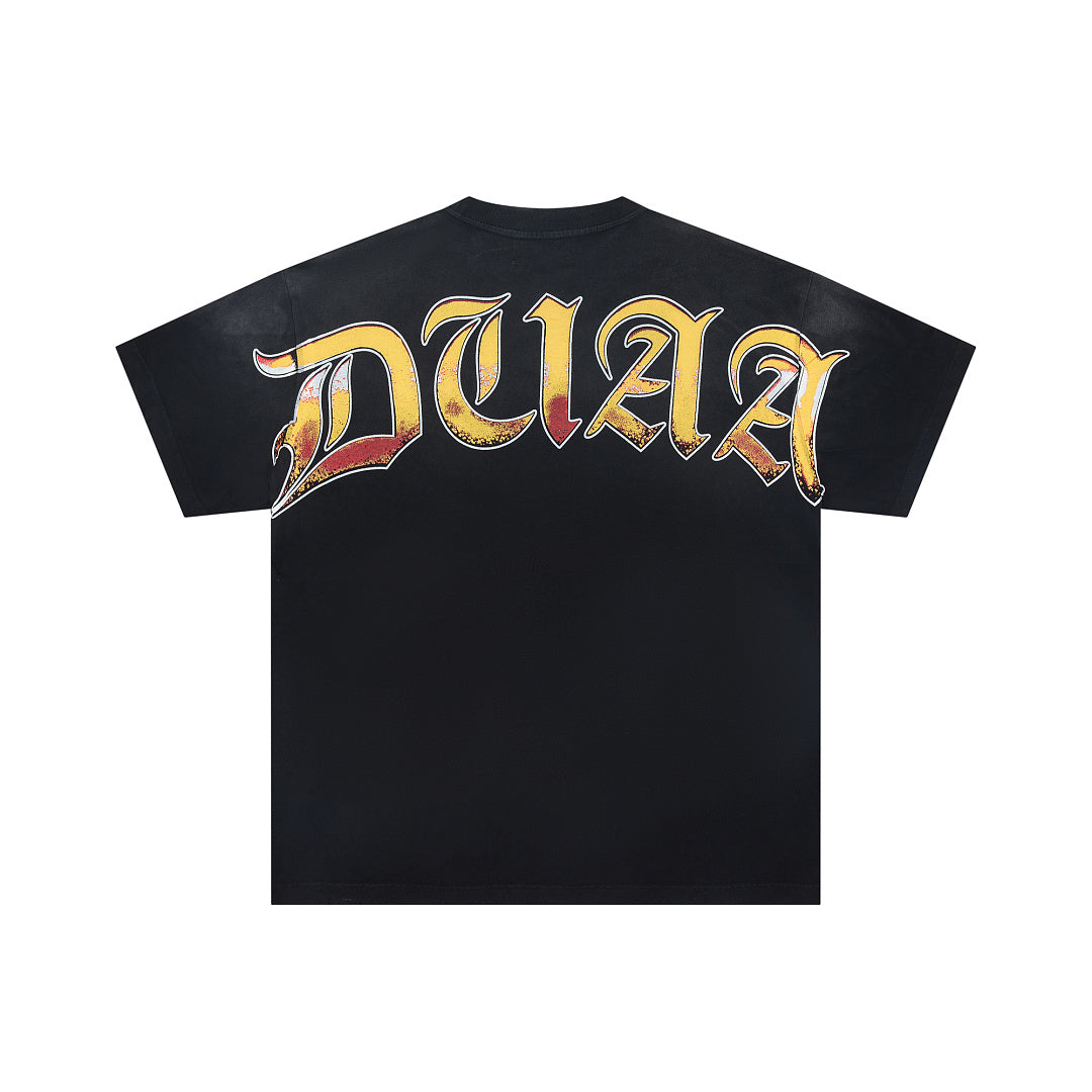Vintage Soccer Fire Graphic Oversized T‑Shirt