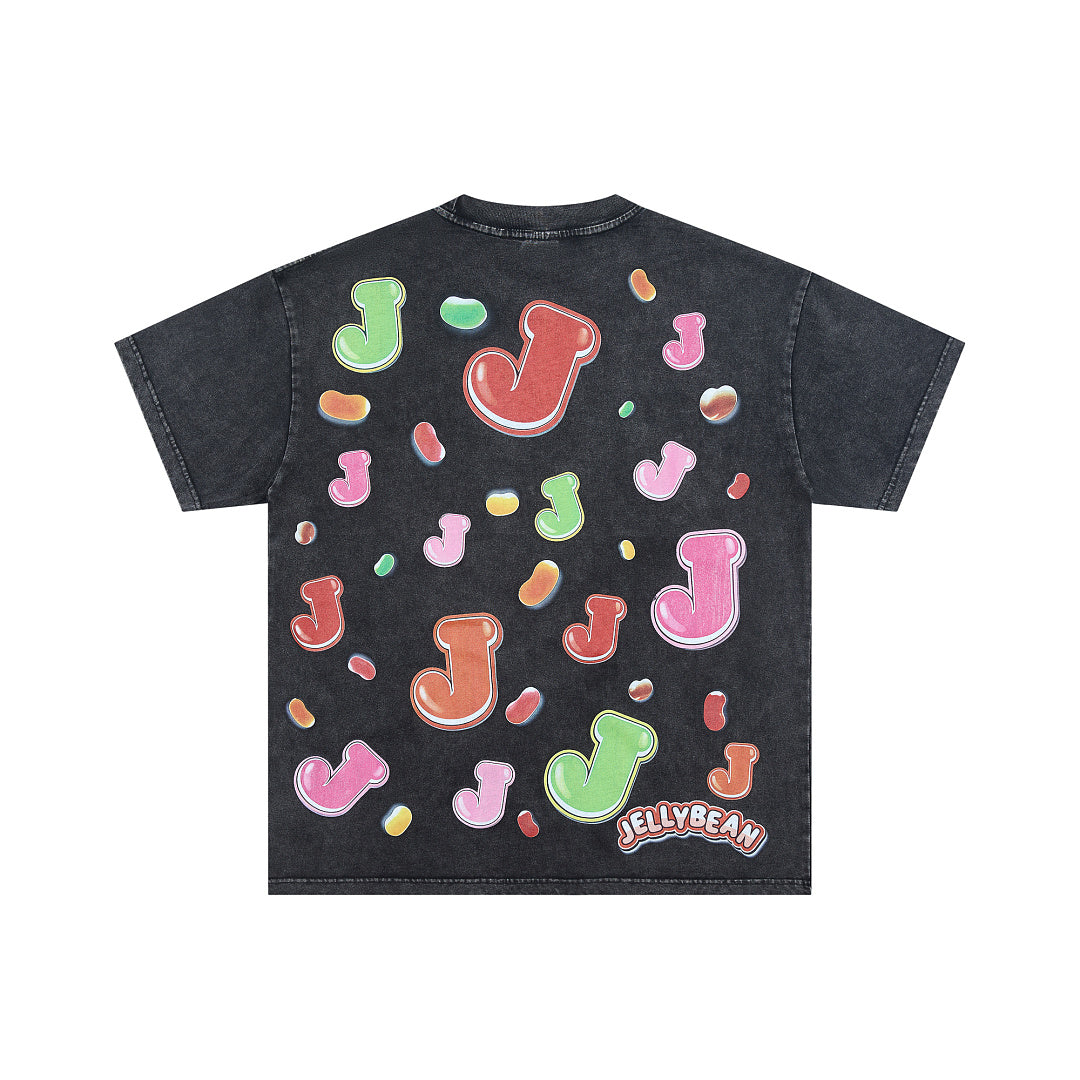 Jellybean Surreal Candy Monster Graphic Oversized T‑Shirt