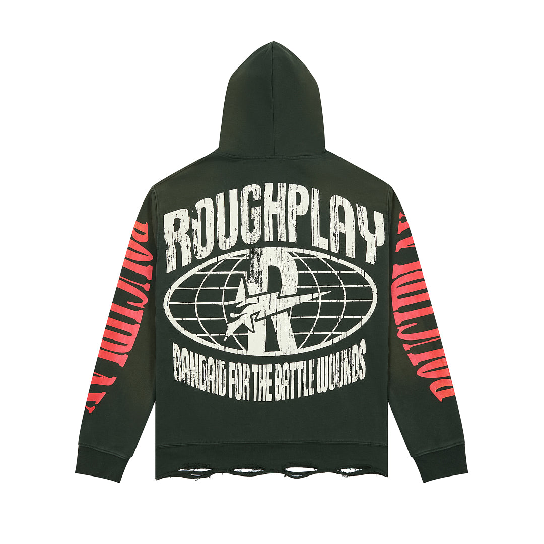 Roughplay Vintage Monster Graphic Hoodie Oversized Streetwear Pullover Hooded Sweatshirt